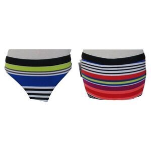 JAG Multicolor Bikini Bottom Size  XL Thick Thin Stripes Hipster NEW